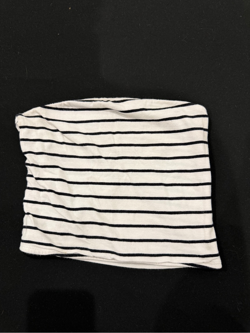 No Boundaries Black and White Striped Tube Crop Top